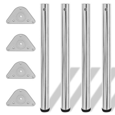 vidaXL 4 x Height Adjustable Table Legs 710 mm Chrome Furniture Legs Base