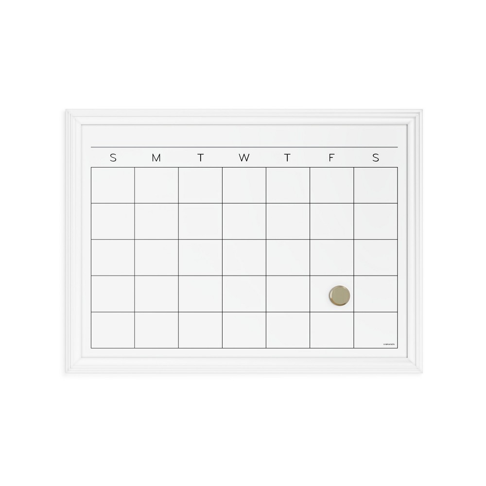 U Brands 17"x23" Thin D&eacute;cor Frame Dry Erase Calendar White