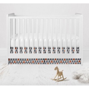 Bacati - Traingles Orange/Gray Crib/Toddler ruffles/skirt - 1 of 3