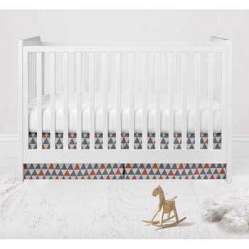 Bacati - Traingles Orange/Gray Crib/Toddler ruffles/skirt