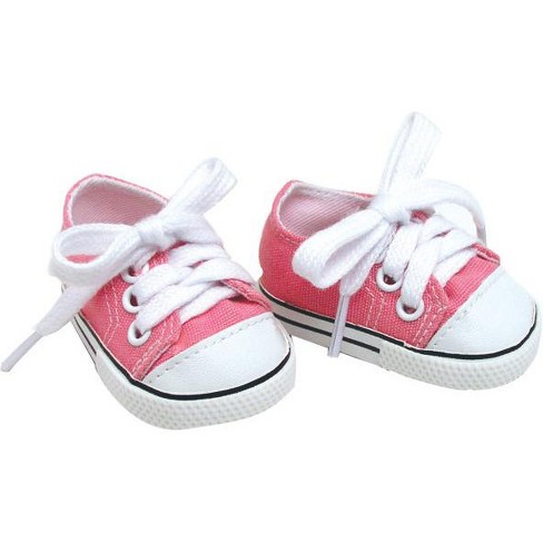 Sophia's Pink Canvas Sneaker With Laces And Imitation Leather Toe Cap Shoes Accessory 18" Dolls, Light Pink : Target