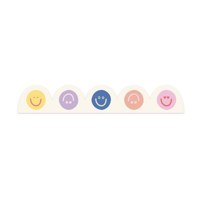 Callie Danielle Scalloped Bulletin Border Smileys Purple