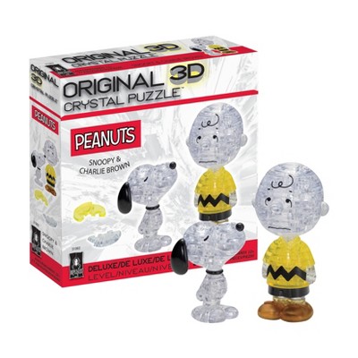 Snoopy and Charlie Brown Clear and Yellow 3D Crystal Puzzle