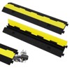 3 Pack of Heavy Duty Rubber Cable Protectors with 2 Channel Ramps, 11000 LBS Capacity Speed Bumps for Cables and Vehicles, Perfect - 3 of 4