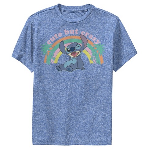 Boy's Lilo & Stitch Rainbow Cute But Crazy Palm Tree Performance Tee ...