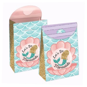 Big Dot of Happiness Let’s Be Mermaids - Baby Shower or Birthday Gift Favor Bag - Party Goodie Boxes - Set of 12 - 1 of 4