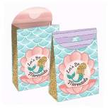 Big Dot of Happiness Let’s Be Mermaids - Baby Shower or Birthday Gift Favor Bag - Party Goodie Boxes - Set of 12