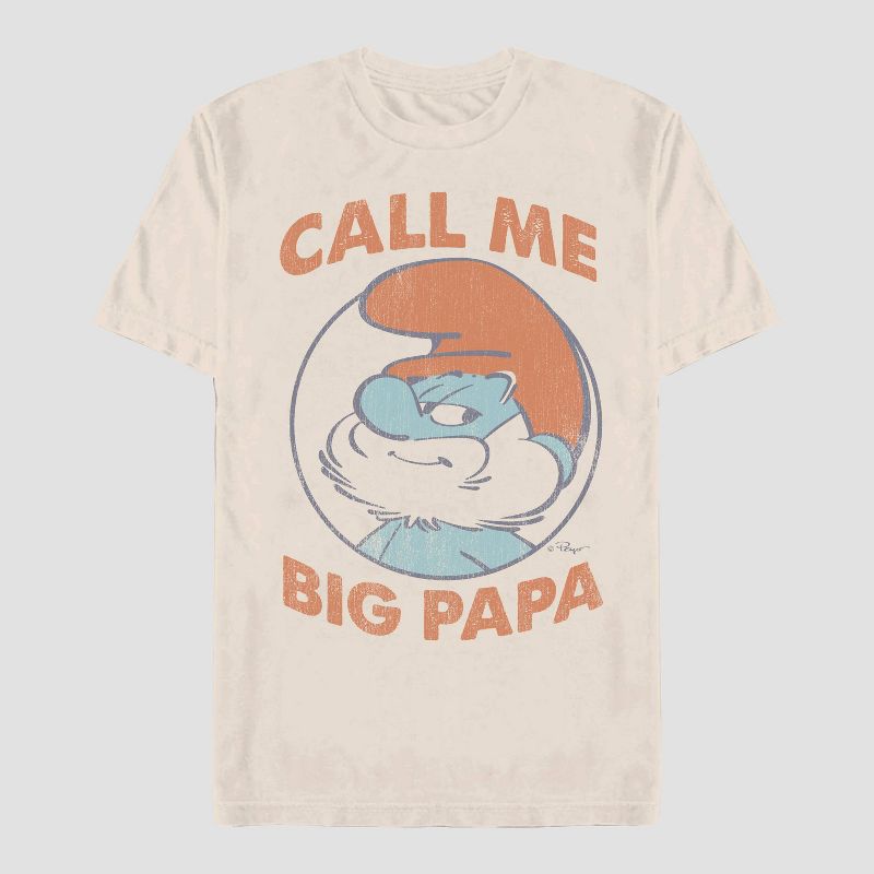 Men's Smurfs Big Papa Short Sleeve Graphic T-Shirt - Tan, 1 of 4