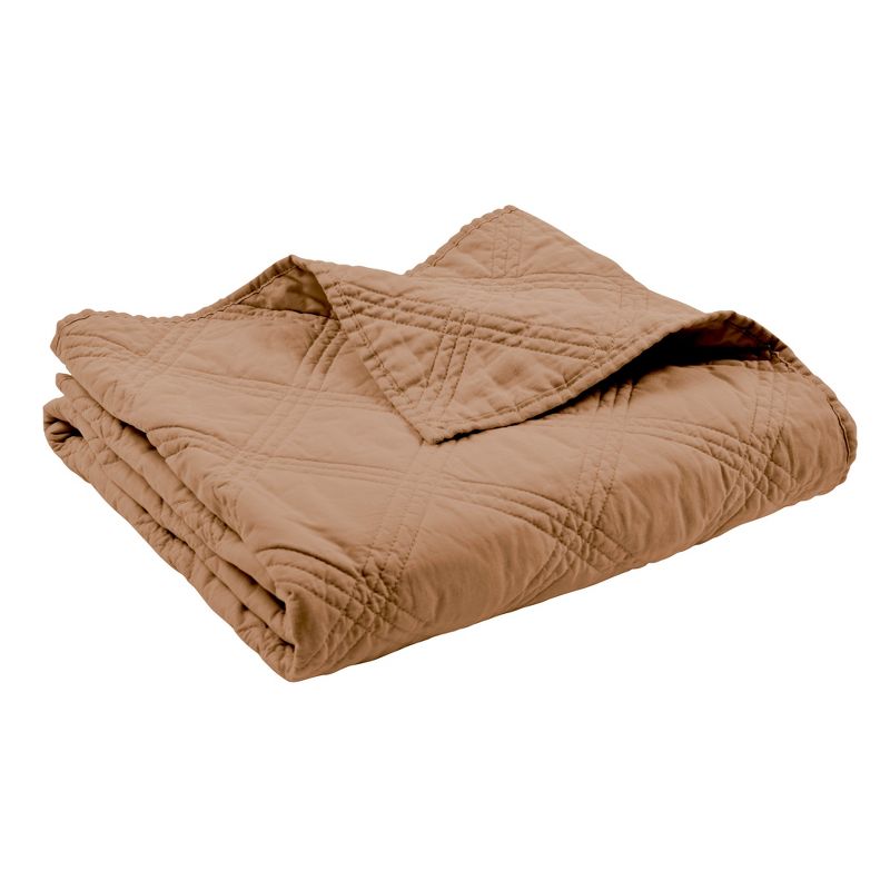 Washed Linen Sandstone Quilted Throw - Levtex Home, 2 of 6