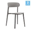 Flash Furniture Dover Set of 2 Indoor-Outdoor Stacking Patio Chairs with Curved Backrests, Commercial All-Weather Resin Chairs - 2 of 4
