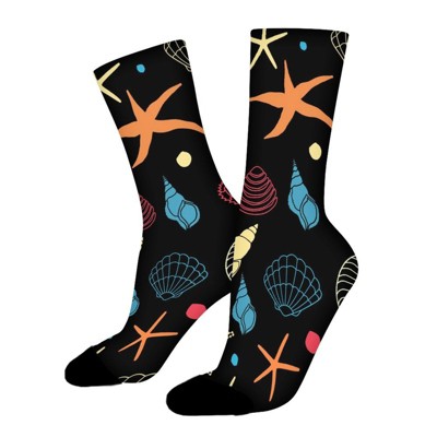 Seahorse Women Printed Crew Socks Funny Funky Socks Soft Polyester Novelty Gifts for Artists Men