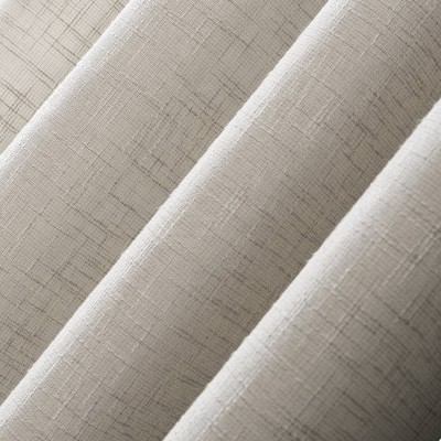 Ivory Sheer Crosshatch Linen Blend Curtain Panel
