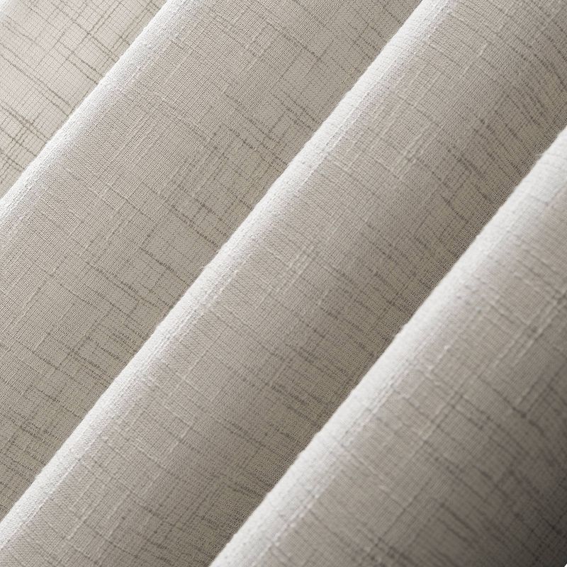 Wallis Crosshatch Slub Textured Linen Blend Sheer Rod Pocket Curtain Panel - Scott Living, 4 of 10