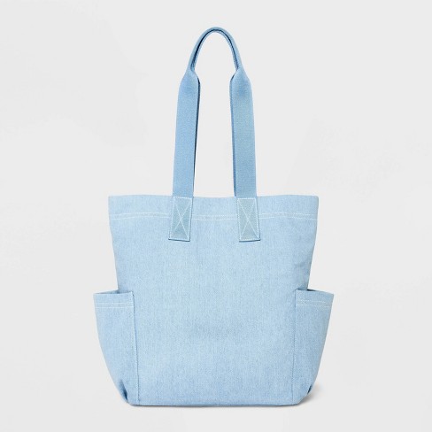 navy tote bag