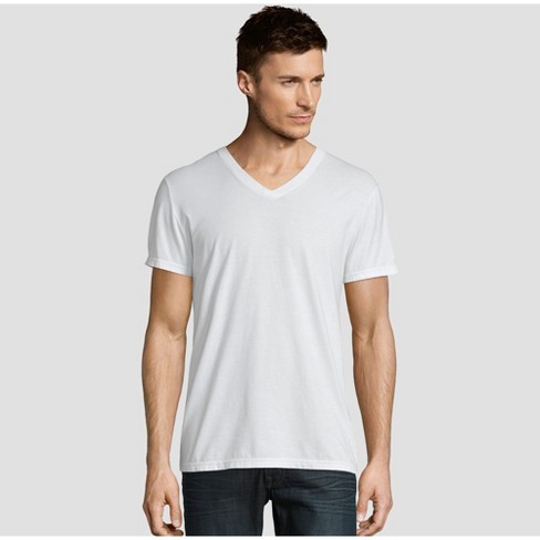 Hanes Men's Short Black Label V-neck T-shirt - White Target