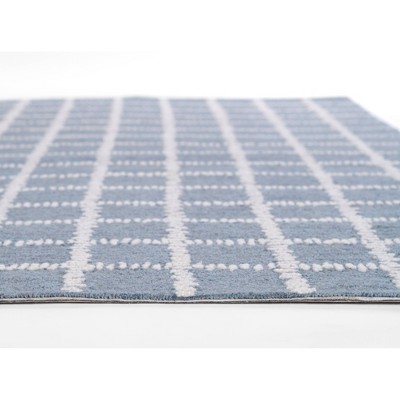 Handmade Blue Tufted Wool Rectangular Rug 2 ft x 3 ft