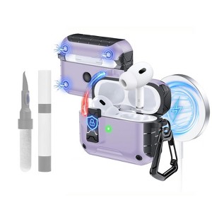 HTUTWOO Auto-Open For AirPods Pro 2nd/1st Gen Case With Built-in Magnets, Compatible With Mag-Safe Charging, With Air-AL Carabiner - 1 of 4