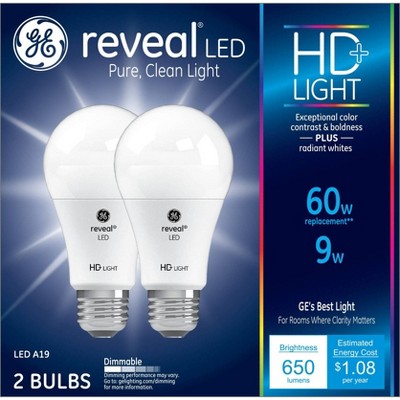 General Electric 2pk 60W A19 LED Light Bulb White