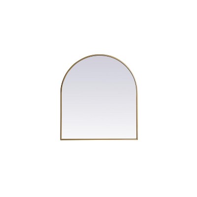 Elegant Lighting Metal Frame Arch Mirror 27x30 Inch in Brass