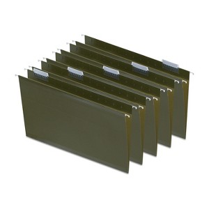 Staples Recycled Reinforced Hanging File Folders 5-Tab Lgl Std Gn 25/BX 726595 - 1 of 4