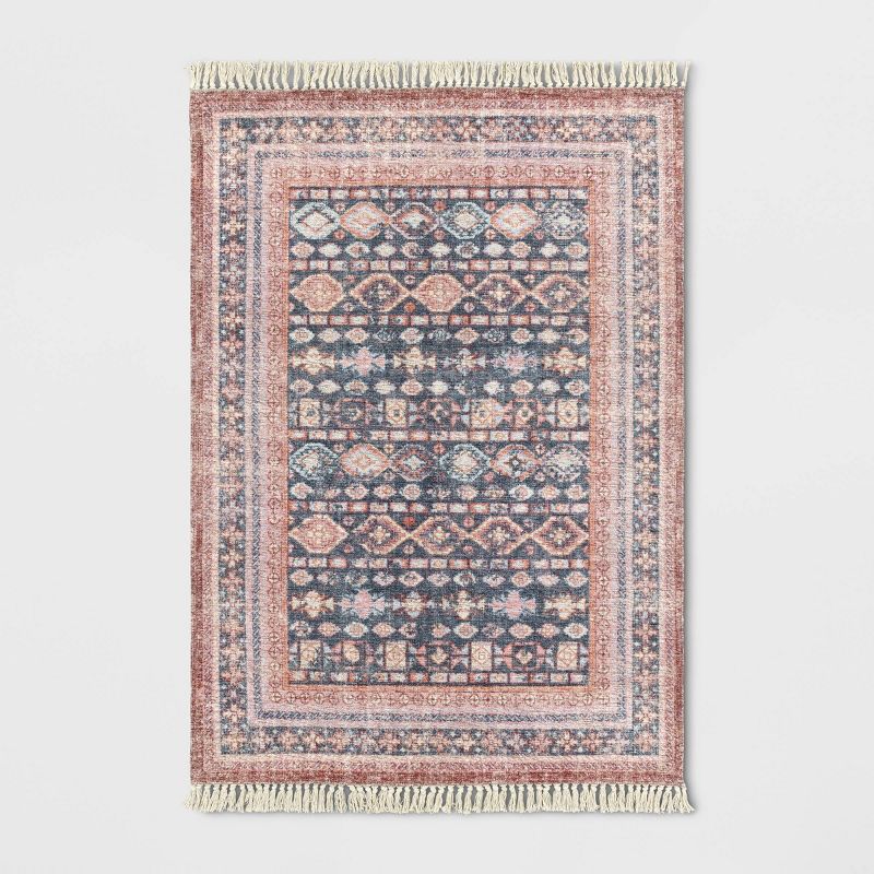 Alexandra Floral Printed Border Persian Rug Blush - Opalhouse™, 1 of 12