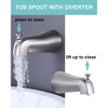 WOWOW Single Handle 8-Spray Patterns Tub and Shower Faucet 1.8 GPM with Handheld Shower in Brushed Nickel (Valve Included) - 3 of 4