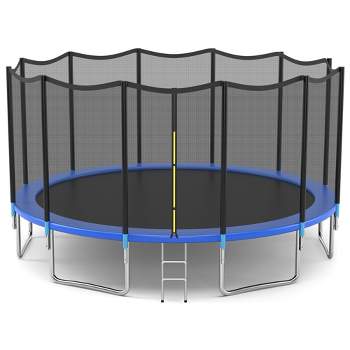 Costway 8/10/12/14/15/16 FT Outdoor Trampoline Bounce Combo W/Safety Closure Net Ladder