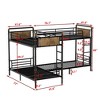 Sapphtopaz Twin for 4 Bunk Bed with Ladder & Safety Guardrails, Multifunctional Detachable Metal Bunkbed for Teens & Adults, Noise-Reduced, Black - 4 of 4