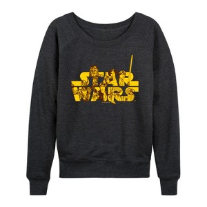 Women's - Star Wars - Logo Rebels Lightweight French Terry Wide Neck Long Sleeve Shirt - 1 of 4