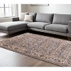 Gray Tan And Beige Oriental Area Rug With Fringe - 2 of 4