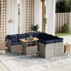vidaXL 9 Piece Patio Sofa Set with Cushions - Gray Poly Rattan without storage - 2 of 4