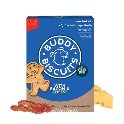 Buddy Biscuits Oven Baked Treats with Bacon and Cheese Dry Dog Treats - 16oz