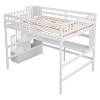NicBex Full Size Loft Bed with Built-In Desk & Storage Stairs,Spacious Wooden Bunk Bed with Bookshelf & Workstation,High Loft Bed for Kids,Teens - 2 of 4