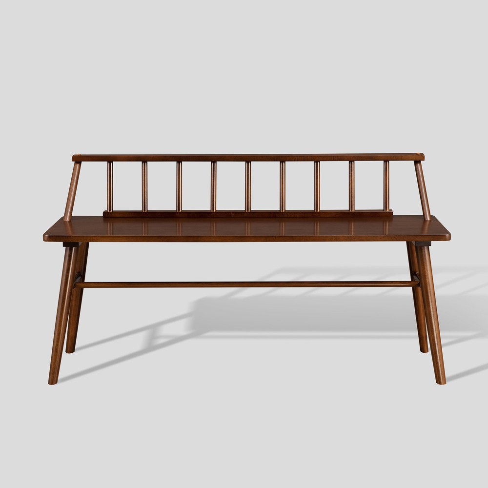 Photos - Other Furniture Transitional Low-Back Spindle Entryway Bench Walnut - Saracina Home