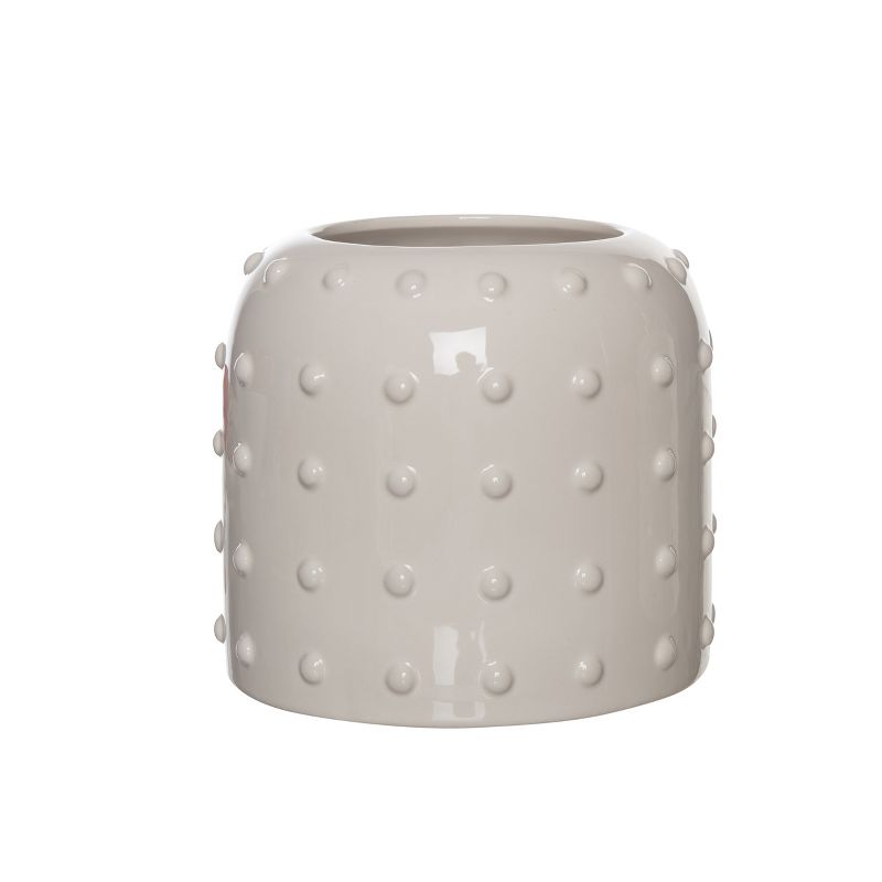 Transpac Dolomite 7 in. White Spring Textured Planter, 3 of 5