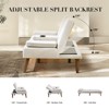 Futon Sofa Bed-Leather Small Futon Couch, Futon Lounge Sofa, Futon Convertible with Cup Holder, Beige - 4 of 4