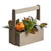 Nearly Natural 10-in Fall Pumpkin Artificial Autumn Arrangement in Wood Basket - 3 of 4