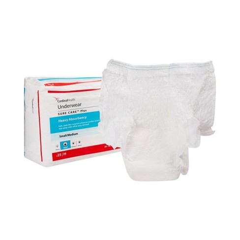 Cardinal Health Sure Care Incontinence Underwear, Heavy Absorbency, Unisex,  Medium, 100 Count : Target