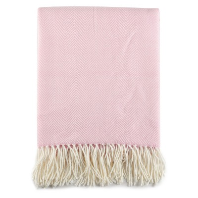 Pink herringbone online throw