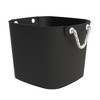 Life Story Flexi Tub, Versatile 42 Quart Storage Tote, Flexible Plastic Home Organizer Lightweight Basket with Carrying Handles, Black, 4 Pack - 2 of 4