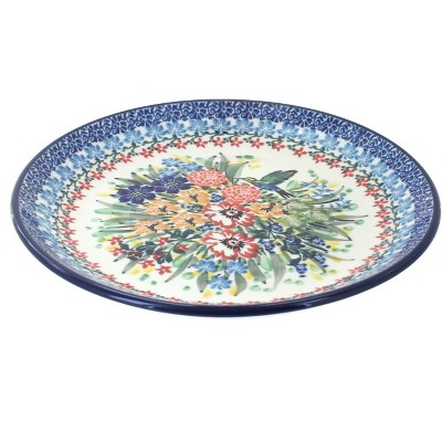 Blue Rose Polish Pottery Hummingbird Dessert Plate