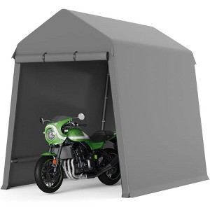Carport Portable Storage Shed Outdoor Tarp Sheds with Roll-Up Door, Bike Shed Storage Tent for Motorcycle, ATV, Garden Tools - 1 of 4