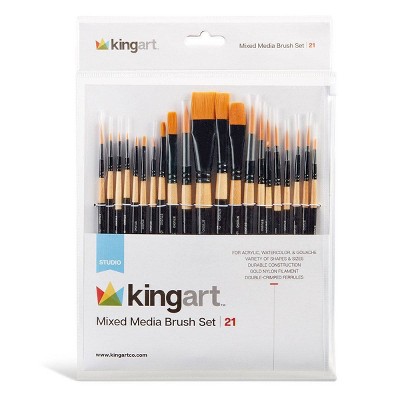 KINGART Brush Set Mixed Media 21 pc