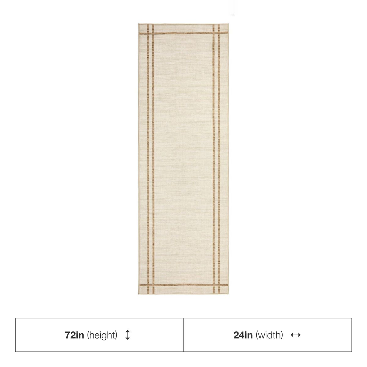 Bordered Washable Area Rug with Non-Slip TPR Backing, Soft Neutral Carpet - thumbnail 10