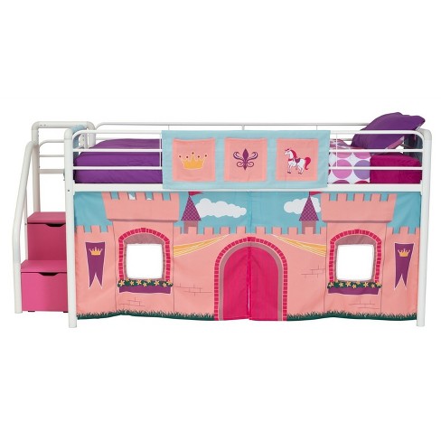 Princess Castle Curtain Set For Loft Bed Pink Dorel Home