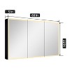 Flora Medicine Cabinet with Mirrors and Lights, Recessed/Wall Mounted Bathroom Cabinet with 3 Mode Light, Dimmable, Anti-Fog, Black - 2 of 4