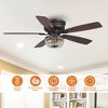 Parrot Uncle 48" Modern Crystal Flush Mount Ceiling Fan with Remote - 2 of 4