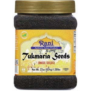 Tukmaria (Natural Holy Basil Seeds) - 22oz (1.38lbs) 624g - Rani Brand Authentic Indian Products - 1 of 4