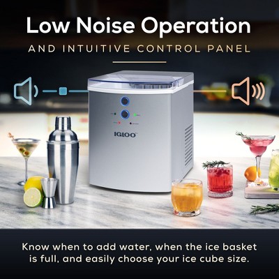 Compact Silver Stainless Steel Portable Countertop Ice Maker