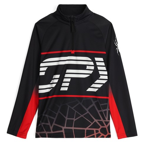 Spyder Web Zip T-Neck Boy's- Volcano